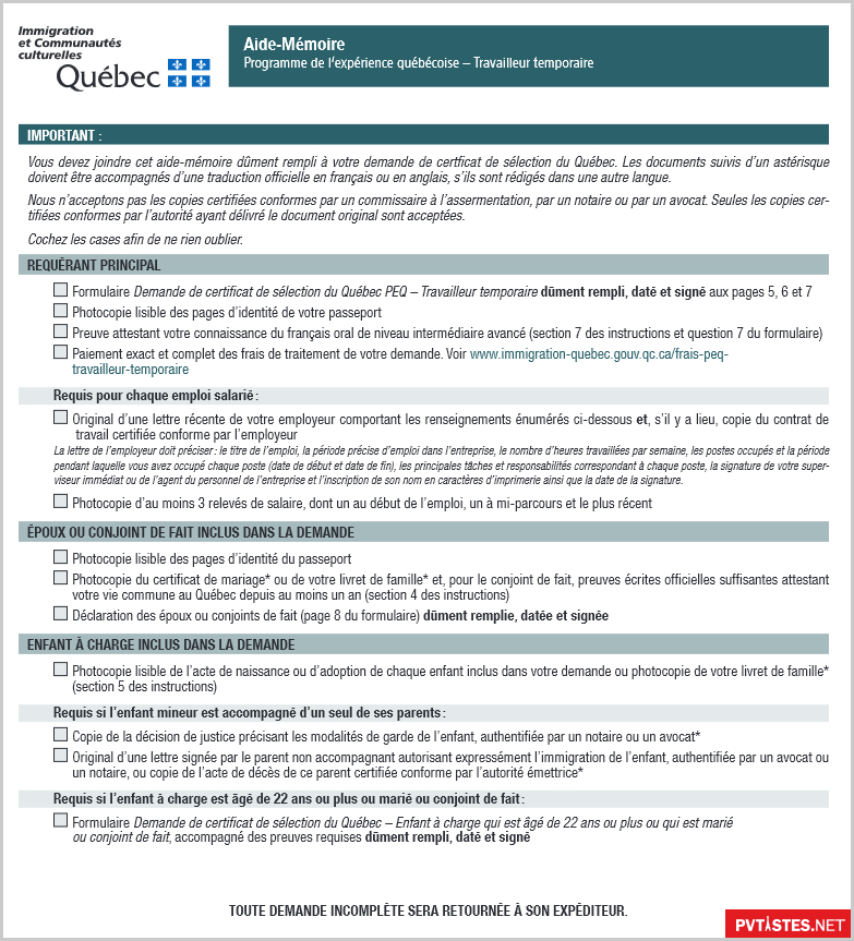 Tutoriel Résidence permanente Le PEQ Remplir le formulaire de