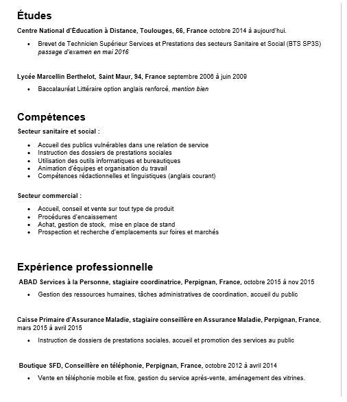 Eic Canada Le Cv Pour La Demande De Pvt Jp Et Stage Page 74