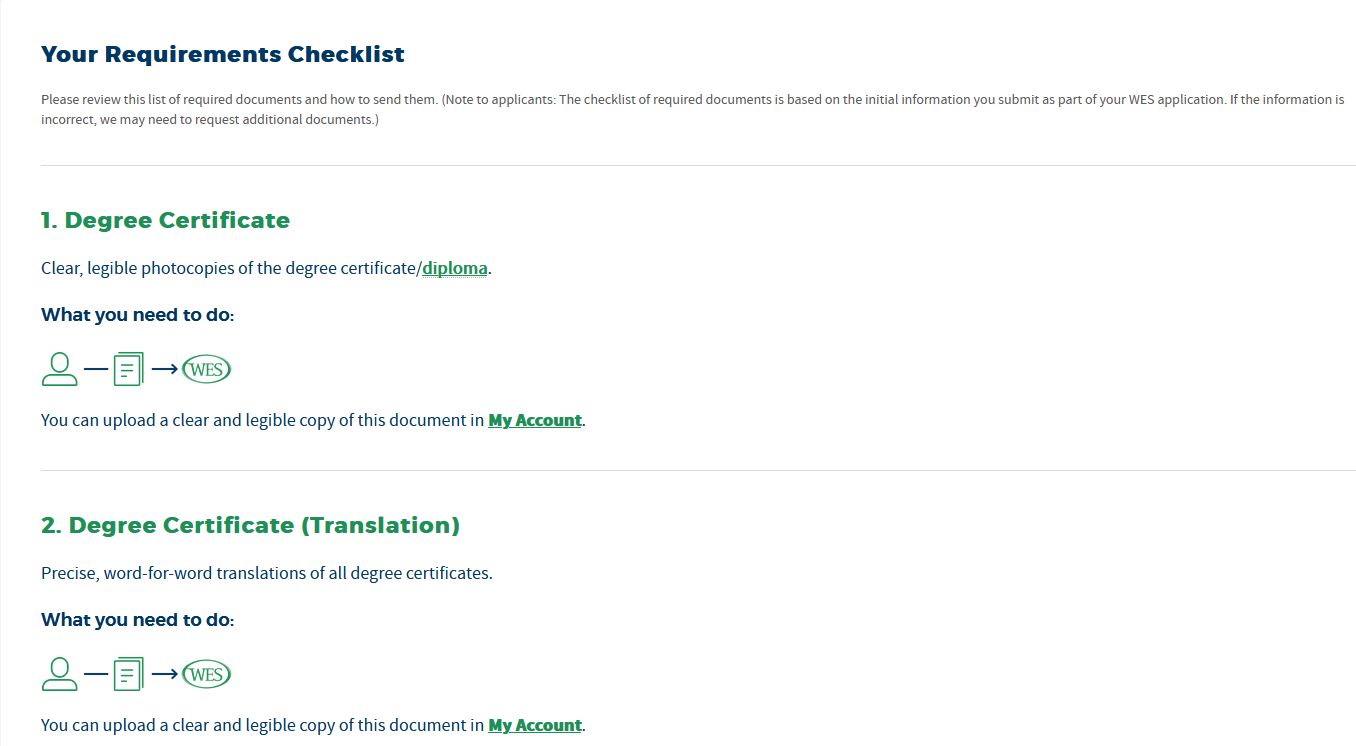 Entrée express évaluation des diplomes WES Page 5