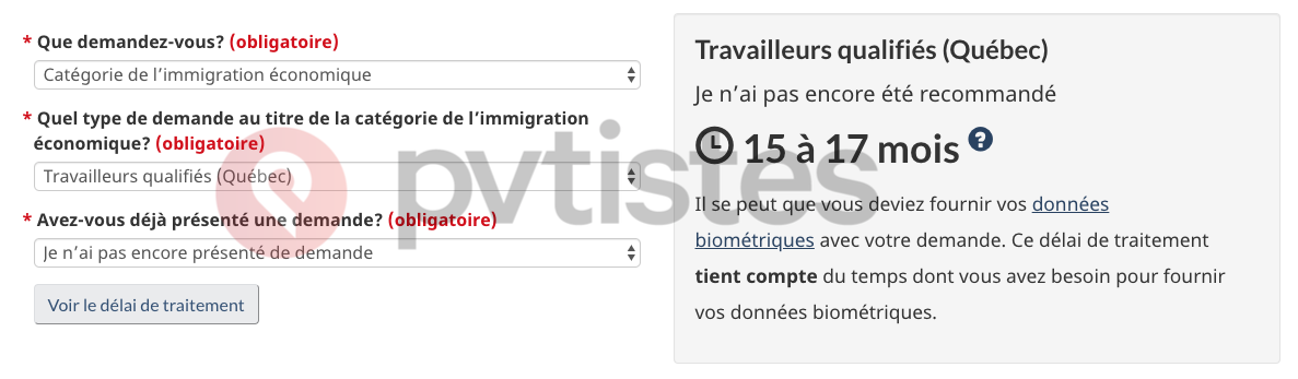 Immigration Quebec Delais Tableau