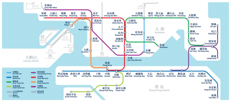 carte hong kong metro