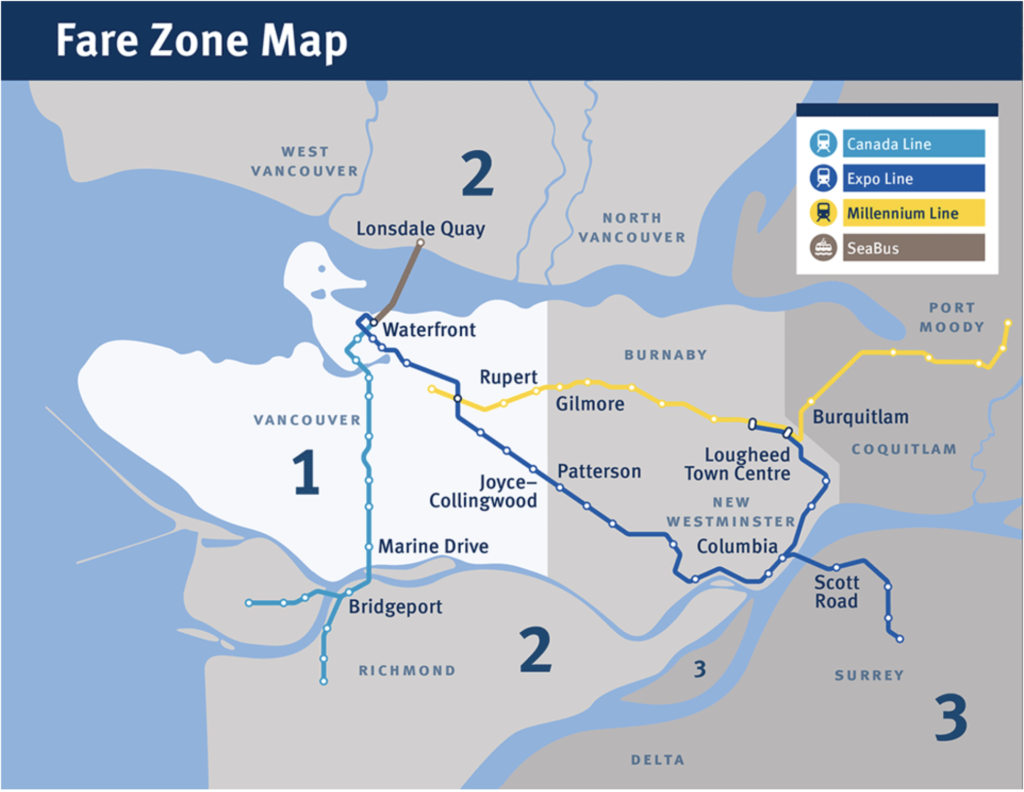 Zones du métro de Vancouver