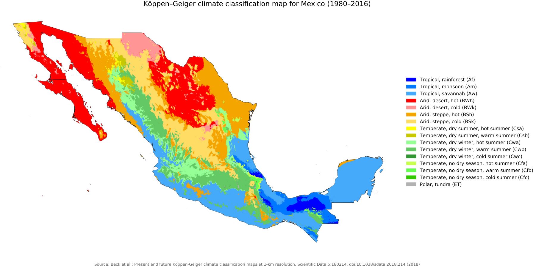 carte mexique meteo