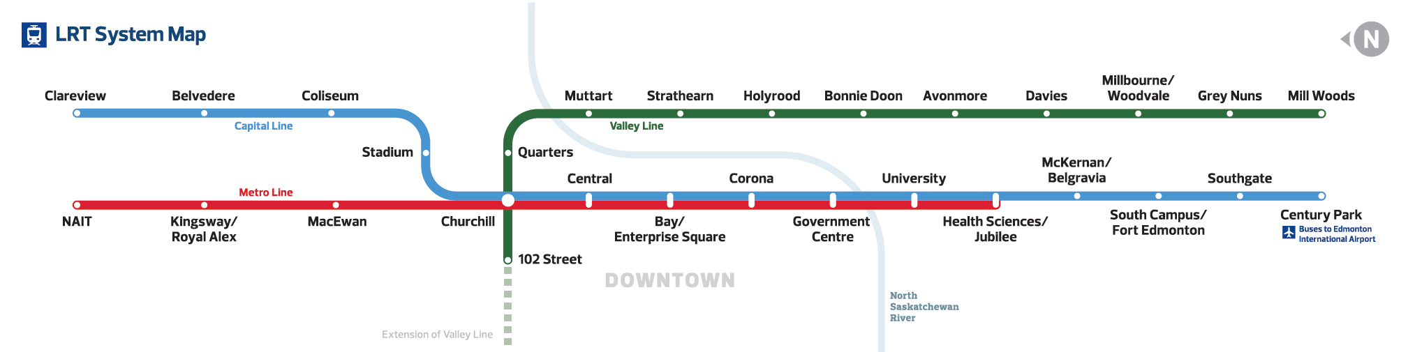 Carte du LRT Edmonton