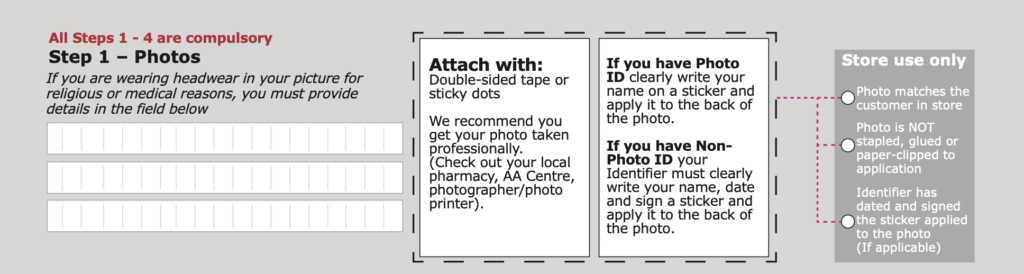 Étape 1 de la demande de Kiwi Access Card