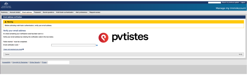 Authentication - ImmiAccount Visa
