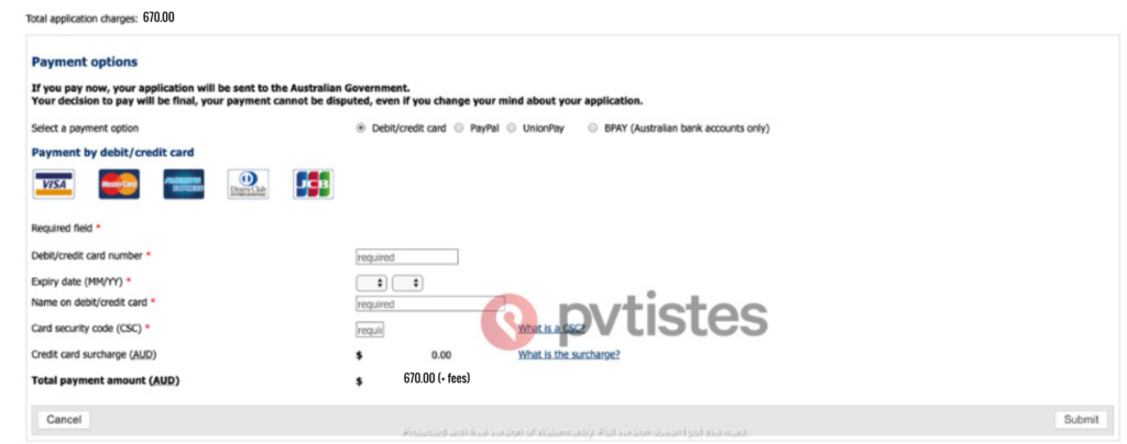 Prix visa PVT 2025