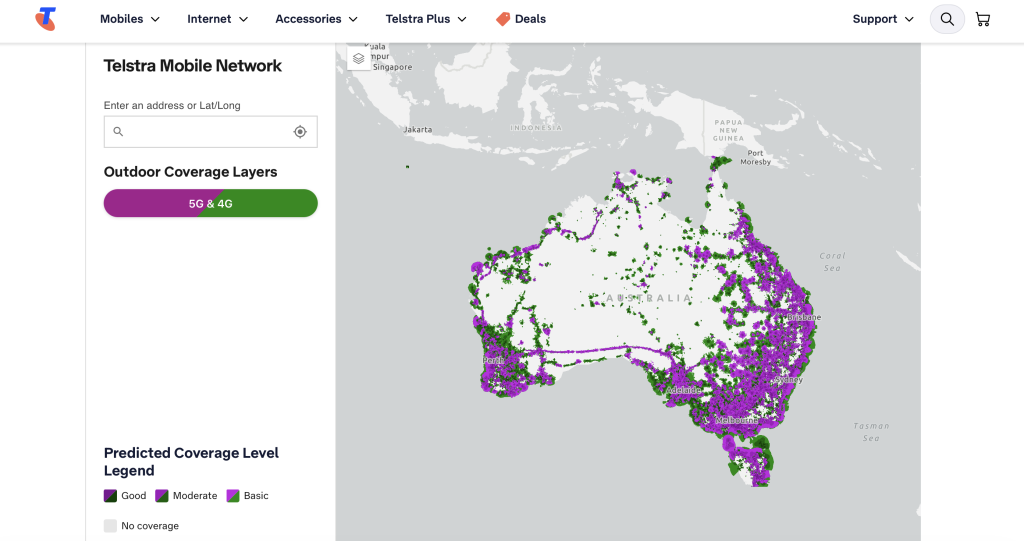 Telstra mobile couverture Australie
