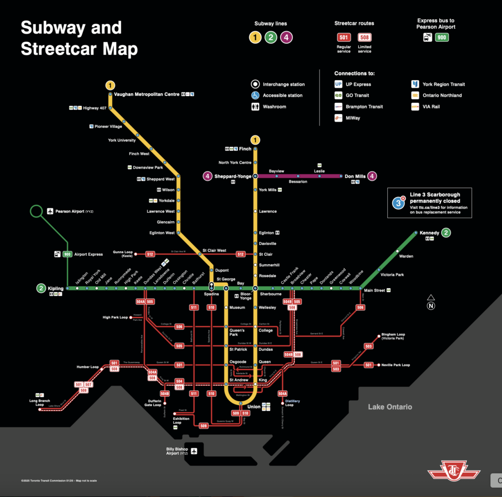 Le plan des transports en commun à Toronto