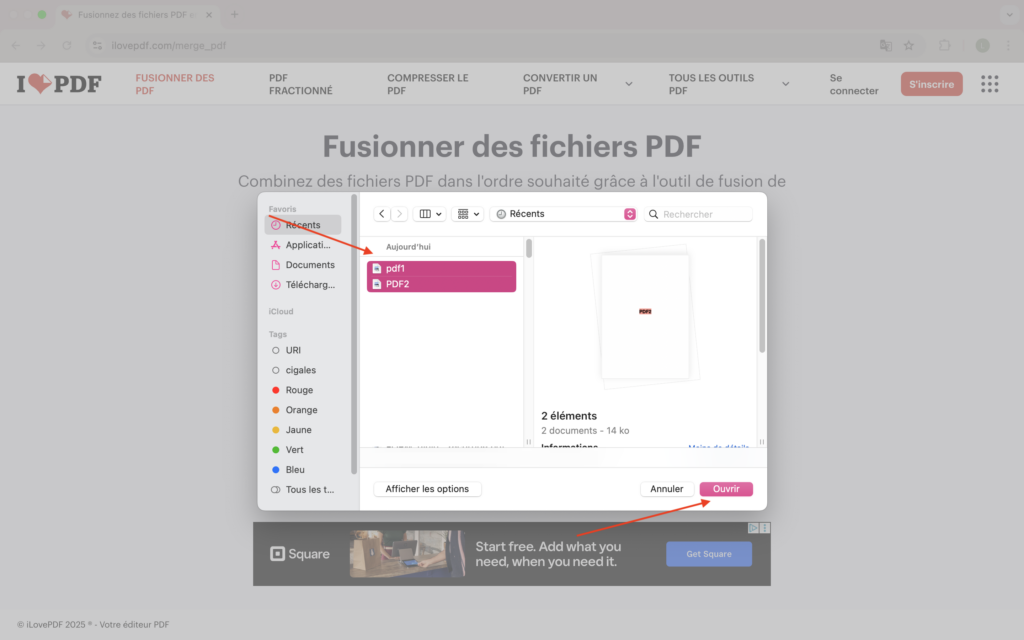 fusionner pdf